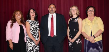 Nominees and finalists from Lemoore (L to R) Anna Covarrubias, Catherine Zaharris, Ben Luis, Anne Strong, and Theresa Soto.
